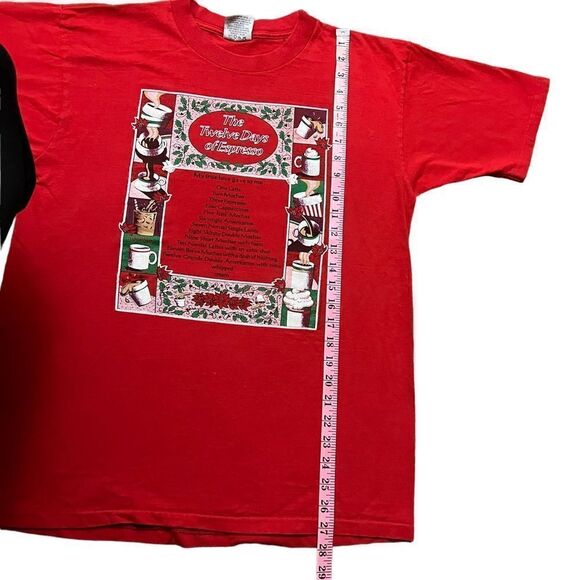 Vintage 1993 Twelve Days of Espresso Christmas Tee - Picture 4 of 8